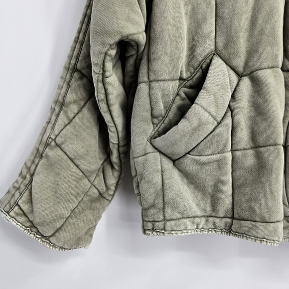 Free People Dolman Jacket Sage Quilted Cotton Bomber - Picture 6 of 16